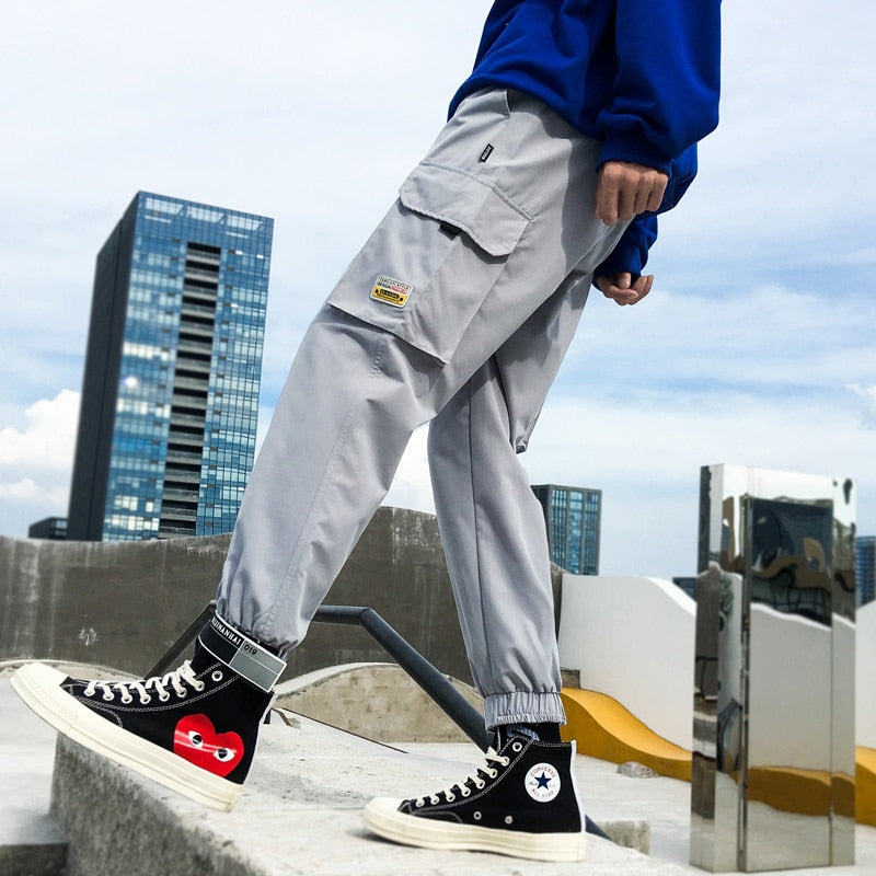 Streetwear Mens Hip Hop Jogging Pants Casual Men Trousers Big Size Loose