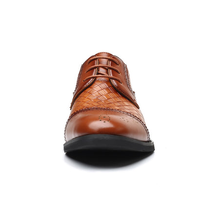 Weaving Formal Shoes For Men Brown Leather Men's Shoes Fashion