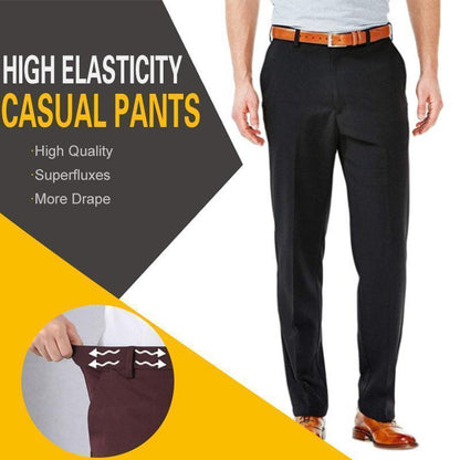 Slim High Stretch Men Casual Pants Summer Classic Solid Color