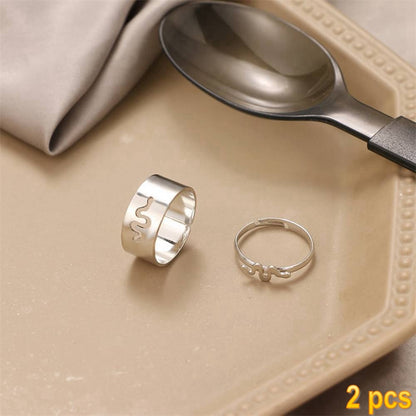 Trendy Gold Butterfly Rings For Women Men Lover Couple Rings Set