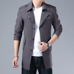 Thoshine Brand Spring Autumn Men Trench Coats Superior Quality Buttons