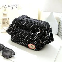 Fashion Polka Dot Multicolor Printed Canvas Women's Crossbody Bag Trend