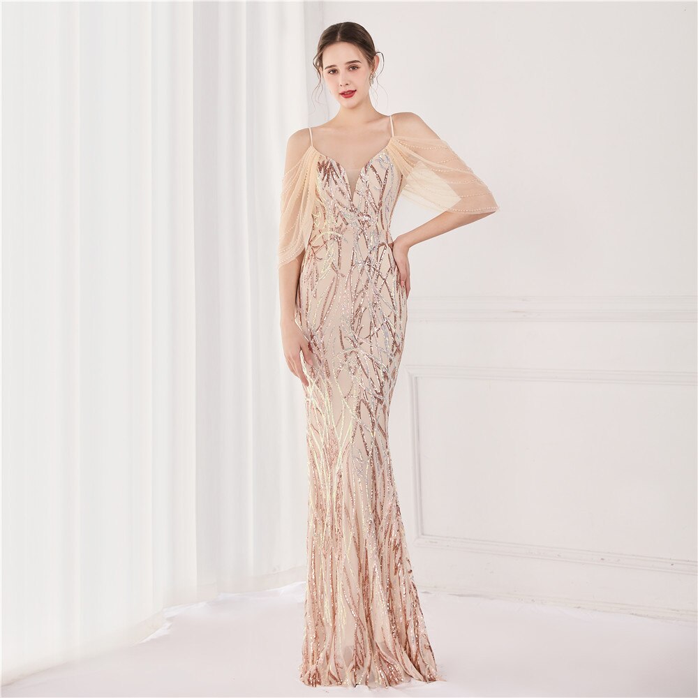 Homecoming Dresses: Spaghetti Strap Sequins Prom Dresses