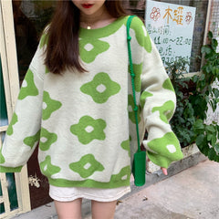 fashion Women Sweaters Winter Women Flower Sweaters over size women pullover