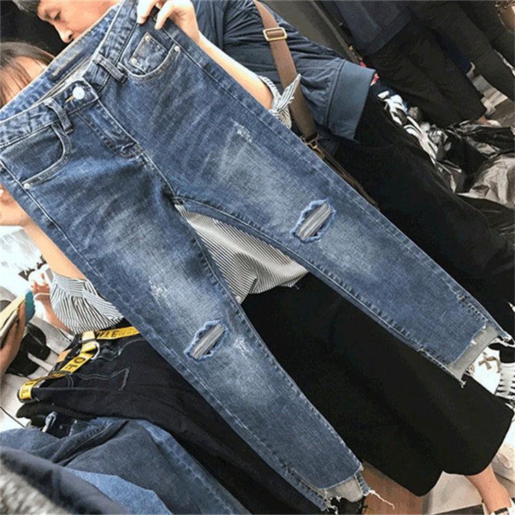 Women Denim Skinny Trousers Ripped Jeans For Women