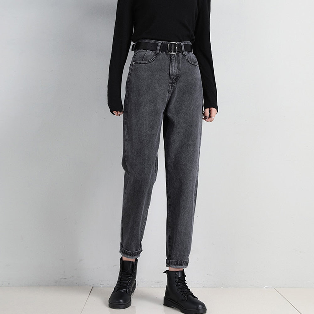 Mom Jeans Women's Plus Size Loose High Waist Denim Pants Vintage BF Style