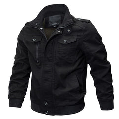 Plus Size Military Bomber Jacket Men Spring Autumn Casual Multi-pocket