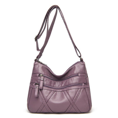 High Quality Women's Soft Leather Shoulder Bags Multi-Layer Classic Crossbody