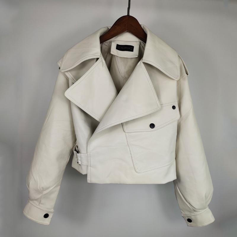 Autumn Women Faux Leather Jacket Pu Motorcycle Biker Red Coat