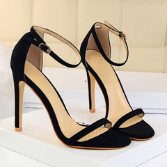 Charming Women Open Toe Ankle Strap Stiletto Heel Dress Sandals Elegant