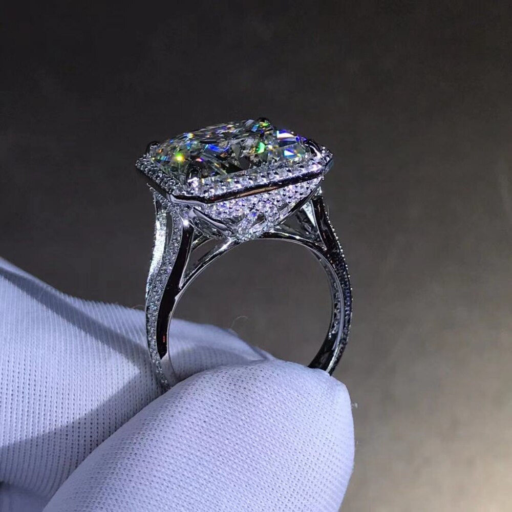 Luxury 925 Sterling Silver 3EX Radiant Cut 8ct D Color Created Moissanite