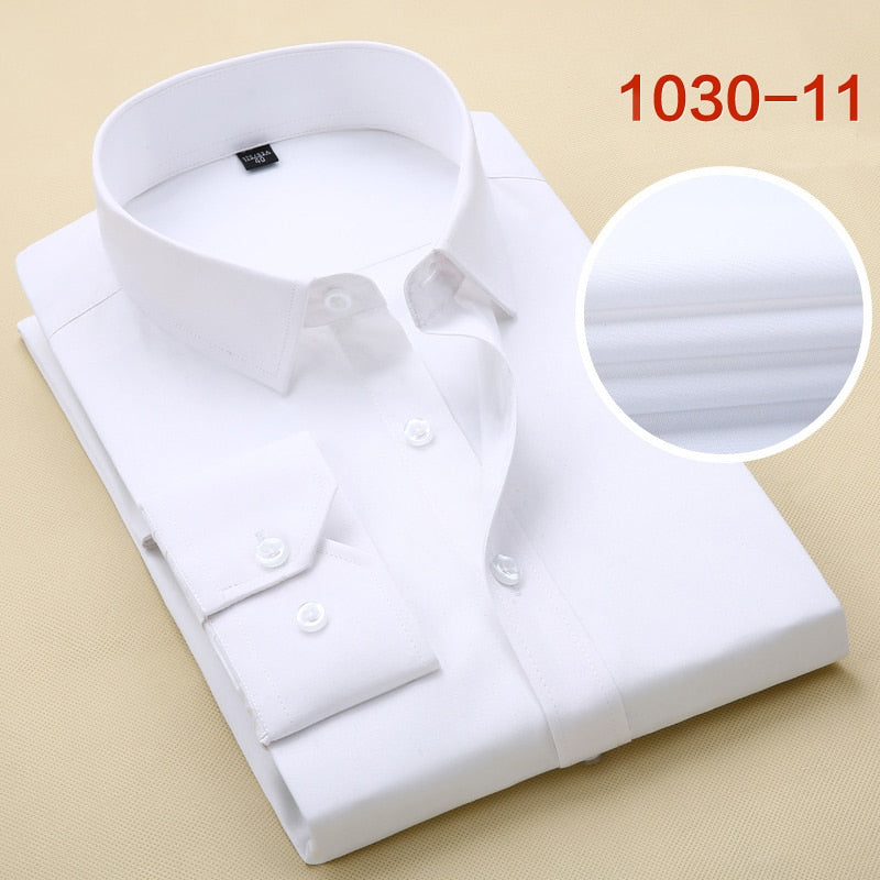 Men Business Formal Shirts Men Work Shirts Plain Long Sleeve Solid