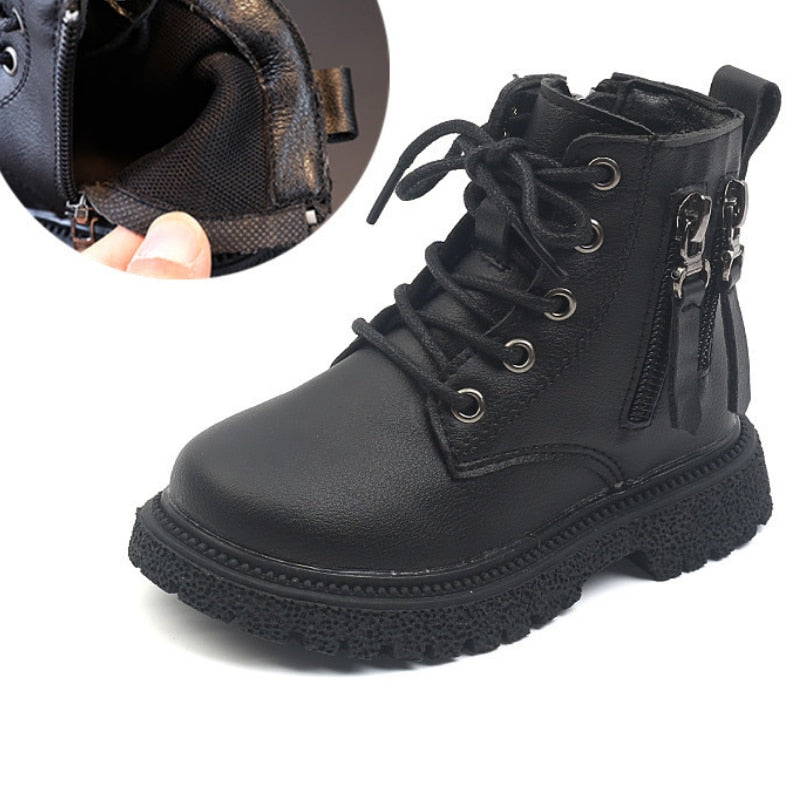 Rubber Boots for Children Boys Martin Boots Autumn Winter Warm Cotton Ankle