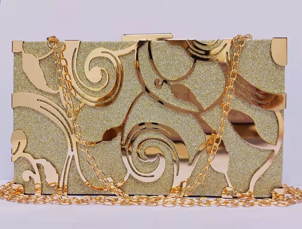 Luxury Evening Bag Women Party Banquet Glitter Bag Gold Wedding Clutches