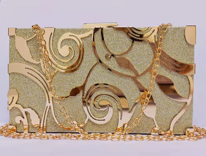 Luxury Evening Bag Women Party Banquet Glitter Bag Gold Wedding Clutches