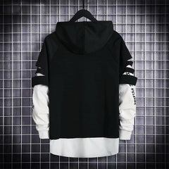 Hoodies Men Letter Print Hooded High Street Pullover Sweatshirt Men