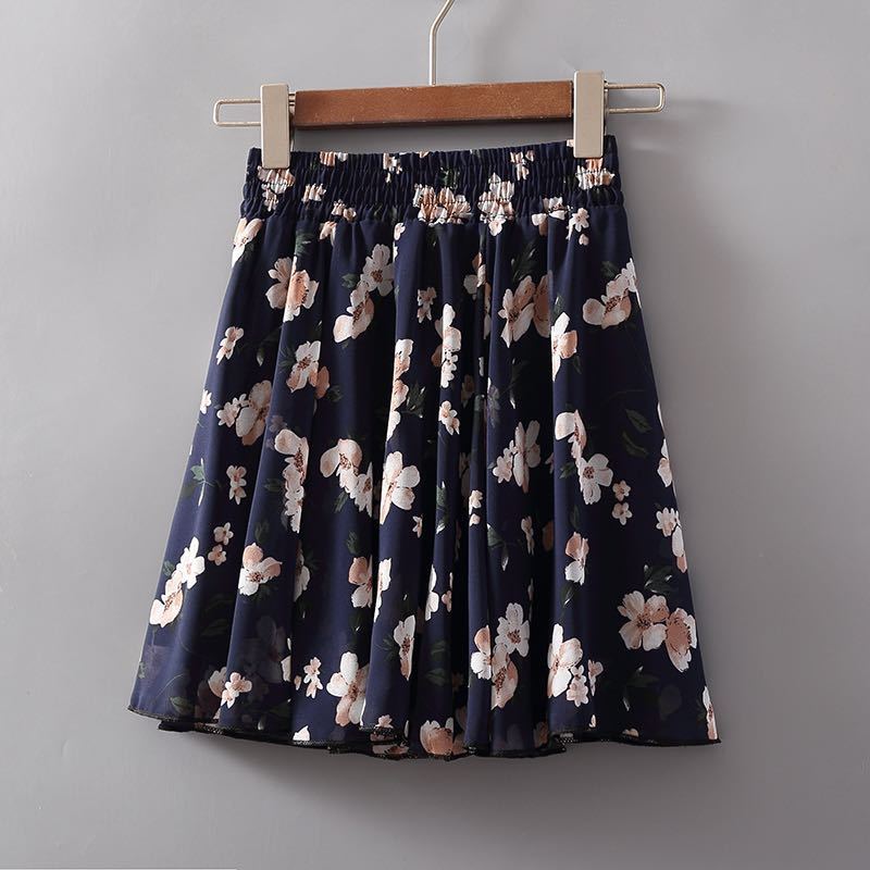summer big swing skirt high waist chiffon A-line short skirt umbrella skirt
