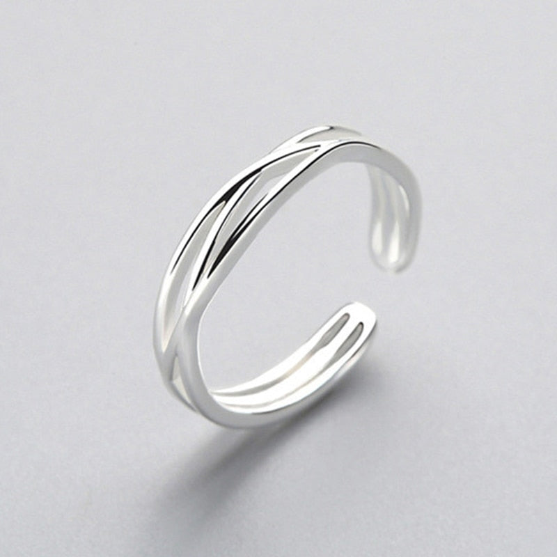 Simple Fashion Silver Color Feather Dolphin Adjustable Ring Exquisite Jewelry