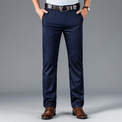 Spring summer men's pants business high quality brand stretch straight pants