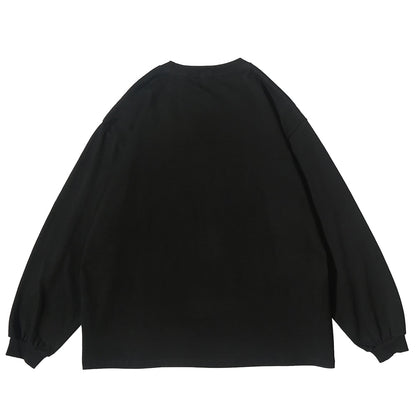 Lighting Graphic Long Sleeve T Shirts Gothic Punk Rock Tees Men Hip Hop