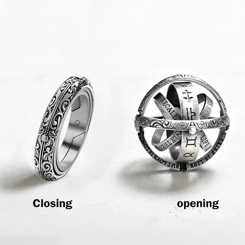 Vintage Astronomical Ball Rings For Women Men Creative Complex