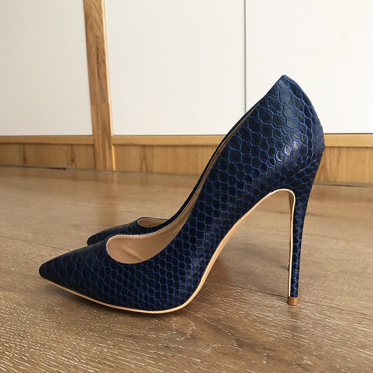 Sexy Women Snakeskin Embossed Extremely High Heel Party Shoes
