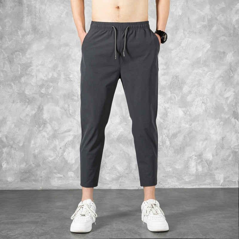 Korean Ice Silk Men Summer Thin Fashion Brand Loose And Versatile