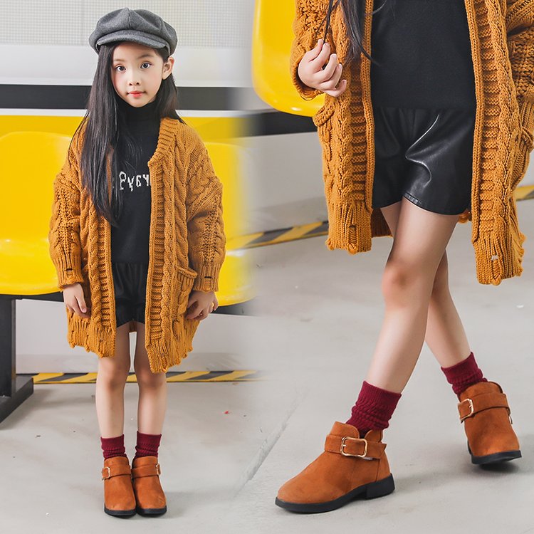Winter Girls Winter Boots Classic Buckle Kids Ankle Boots Children Martin Boots