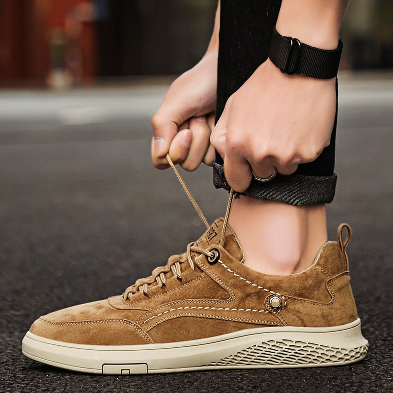 Fashion Men Shoes Genuine Leather Loafers Breathable  lace up comfortable