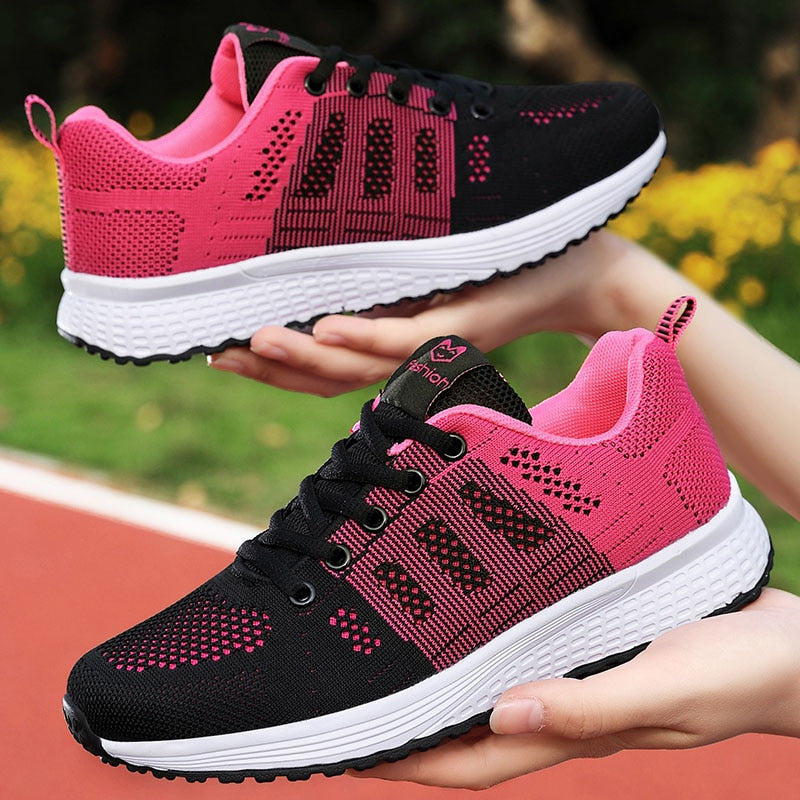 Women Casual Shoes Fashion Breathable Walking Mesh Flat Shoes Woman