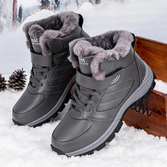 Nine o'clock Winter Couple Casual Boots Stylish Leather High-top Sneaker