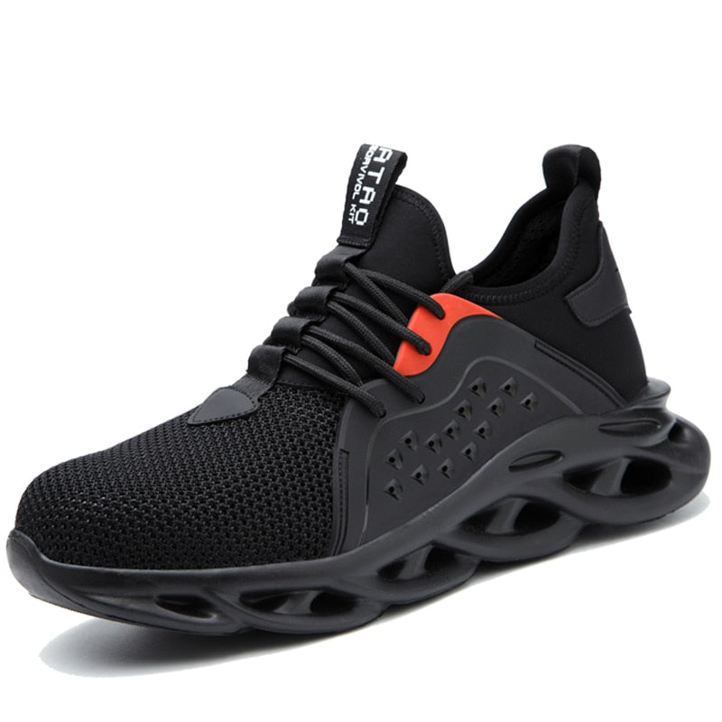 Man Safety Shoes Puncture-Proof Work Sneakers Lightweight Work Shoes Men