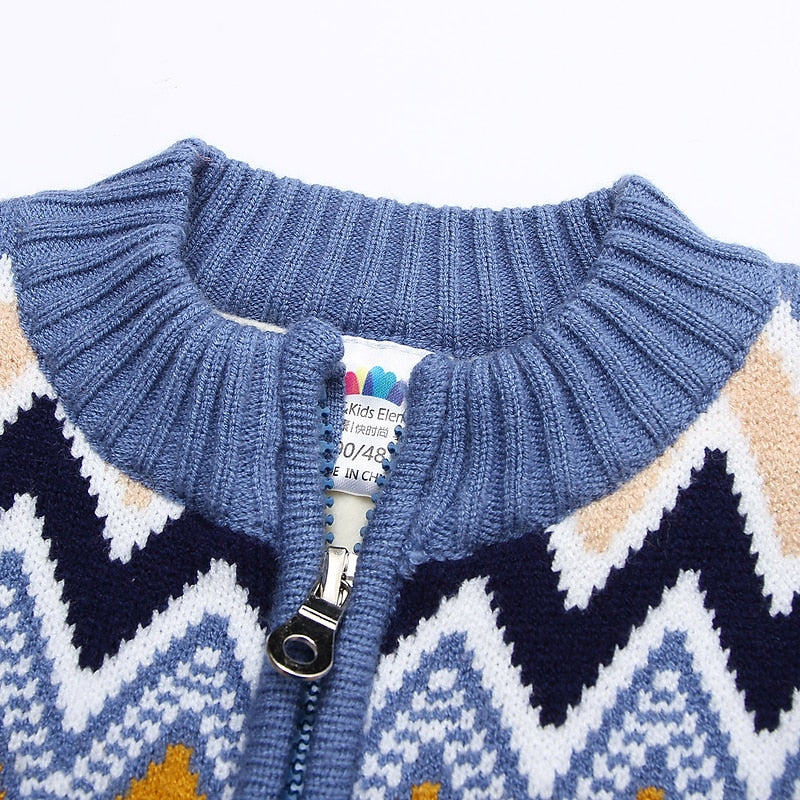 Winter Warm 2-12 Years Children Outwear Coats Geometric Thickening Plus