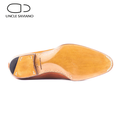 Uncle Saviano Oxford Dress Brogue Style Man Shoes Fashion Genuine Leather Shoe