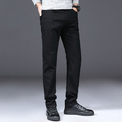 Black Branded Men Stretch Jeans Spring Summer Business Casual