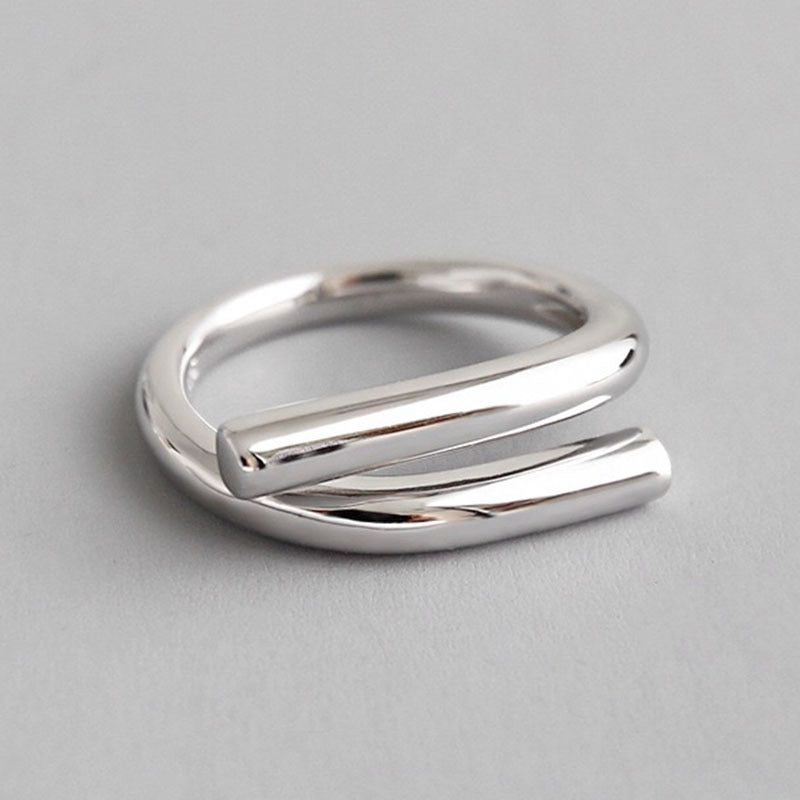 Simple Fashion Silver Color Feather Dolphin Adjustable Ring Exquisite Jewelry