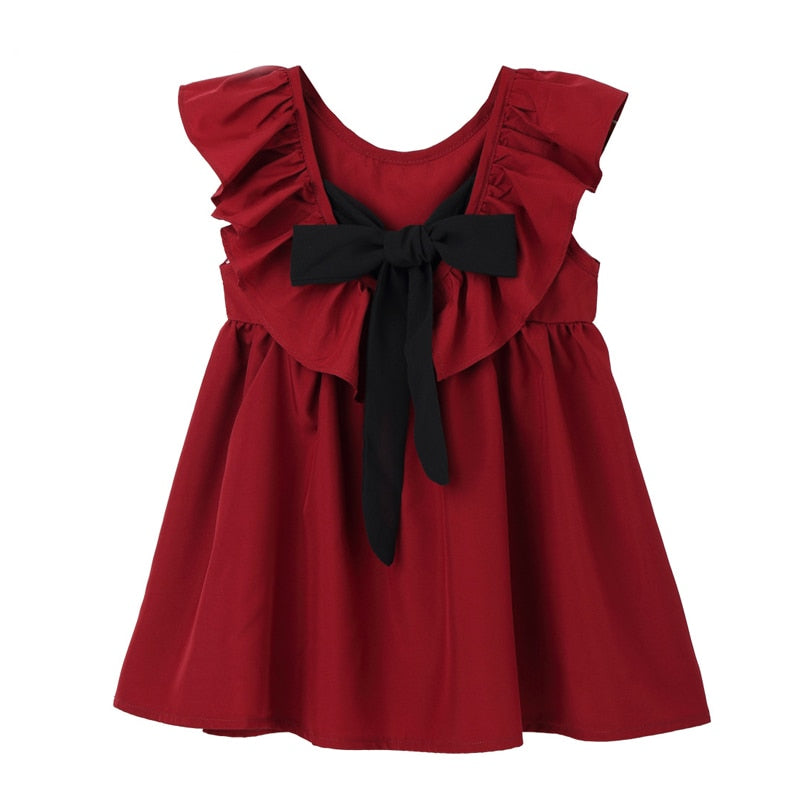 Girls Dress Strap Hollow Embroidery Casual Sleeveless Party Princess Dress