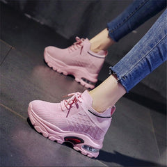 Woman Ulzzang Fashion Platform Sneakers Wedge Shoes For Women 8.5cm Height