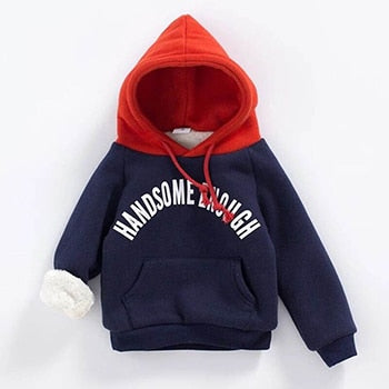 Winter Boys Hoodies Handsome Keep Warm Hooded Casual Kids Sweater Loose