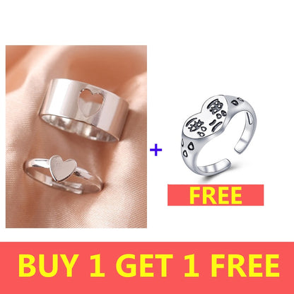 Silver Color Butterfly Rings For Women Men Lover Couple Ring Set Friendship