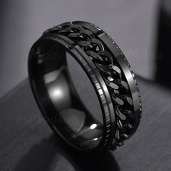 Cool Stainless Steel Rotatable Men Couple Ring High Quality Spinner Chain Rotable