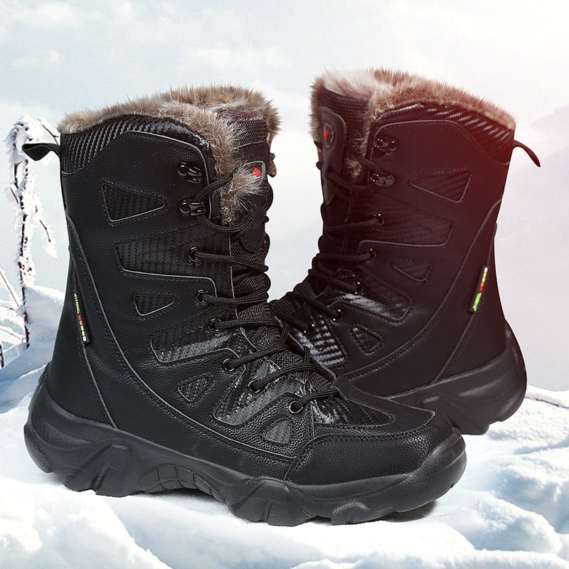 Winter Men Boots Large Size Plush Warm Snow Boots Outdoor Fashionable