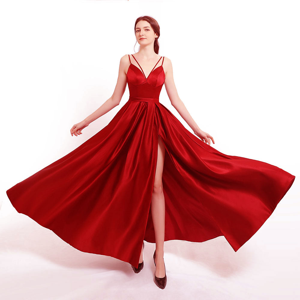 Homecoming Dresses: Prom Party Evening Dresses Side Slit Robe