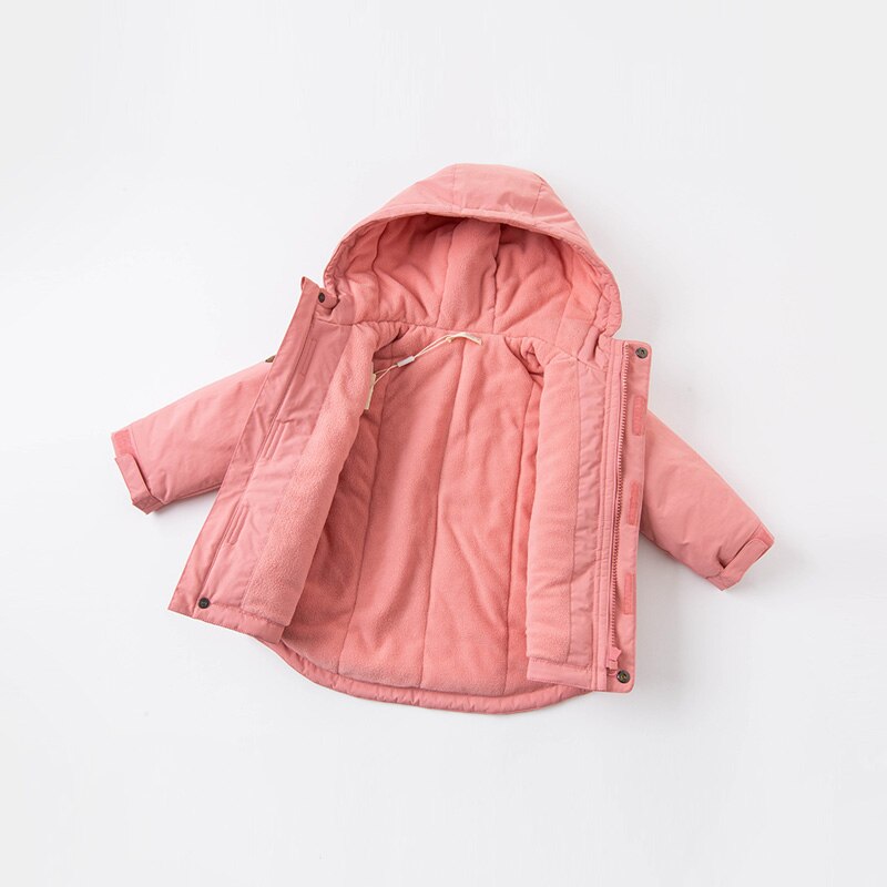 Winter Baby Unisex Fashion Solid Pockets Padded Hooded Coat