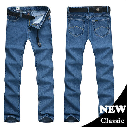 Men Business Jeans Classic Spring Autumn Male Cotton Straight Stretch
