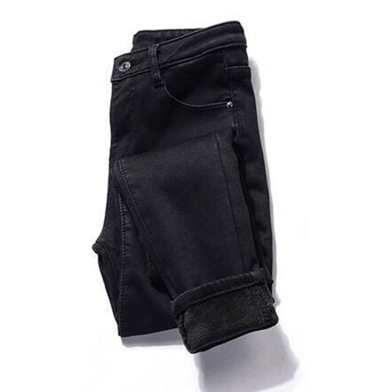 Winter Jeans For Women high Waist Jeans Female Trousers Thickened Jeans