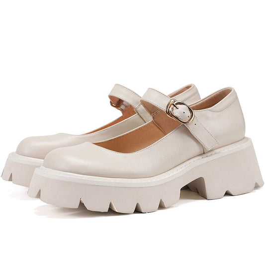 Matching Shoes and Bags: Mary Janes Shoes Women Natural Genuine Leather