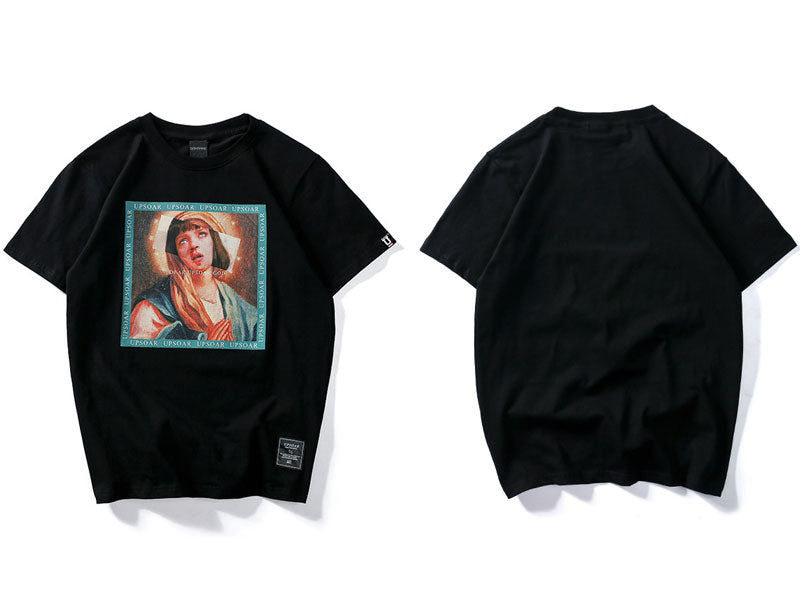 Virgin Mary Men T-Shirts Funny Printed Short Sleeve