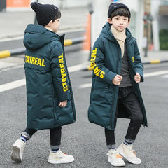 degrees High quality Winter Boys Long Coat Clothes overcoat Snowsuit