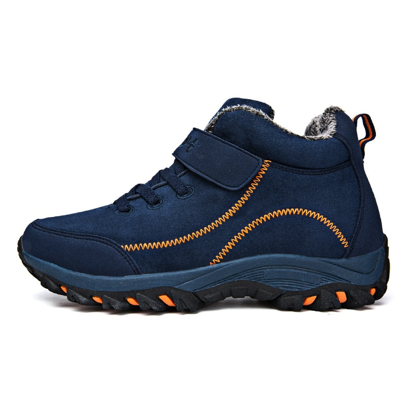 Waterproof Winter Men Boots with Fur Warm Snow Women Boots Men Work